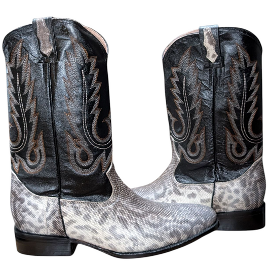 Men's Exotic Leather Cowboy Boots (0091) - 13" Snake Skin w/ Western Stitching & Round Toe