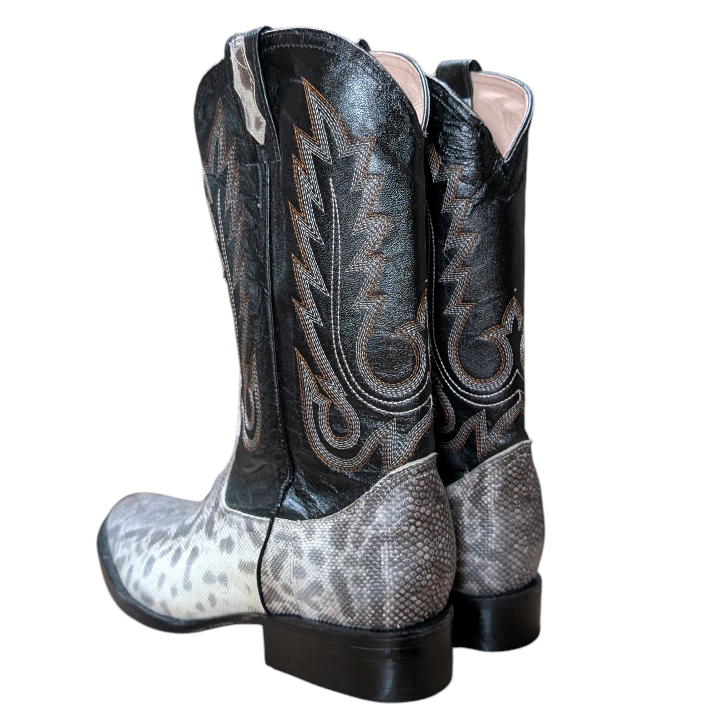 Men's Exotic Leather Cowboy Boots (0091) - 13" Snake Skin w/ Western Stitching & Round Toe