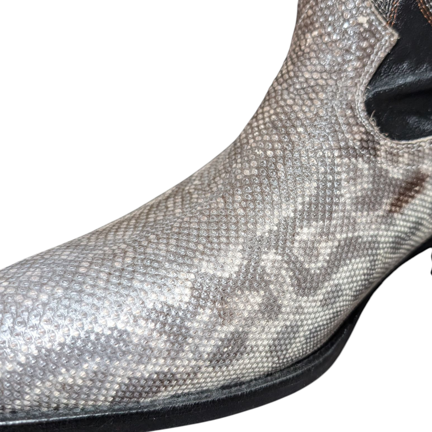 Men's Exotic Leather Cowboy Boots (0091) - 13" Snake Skin w/ Western Stitching & Round Toe