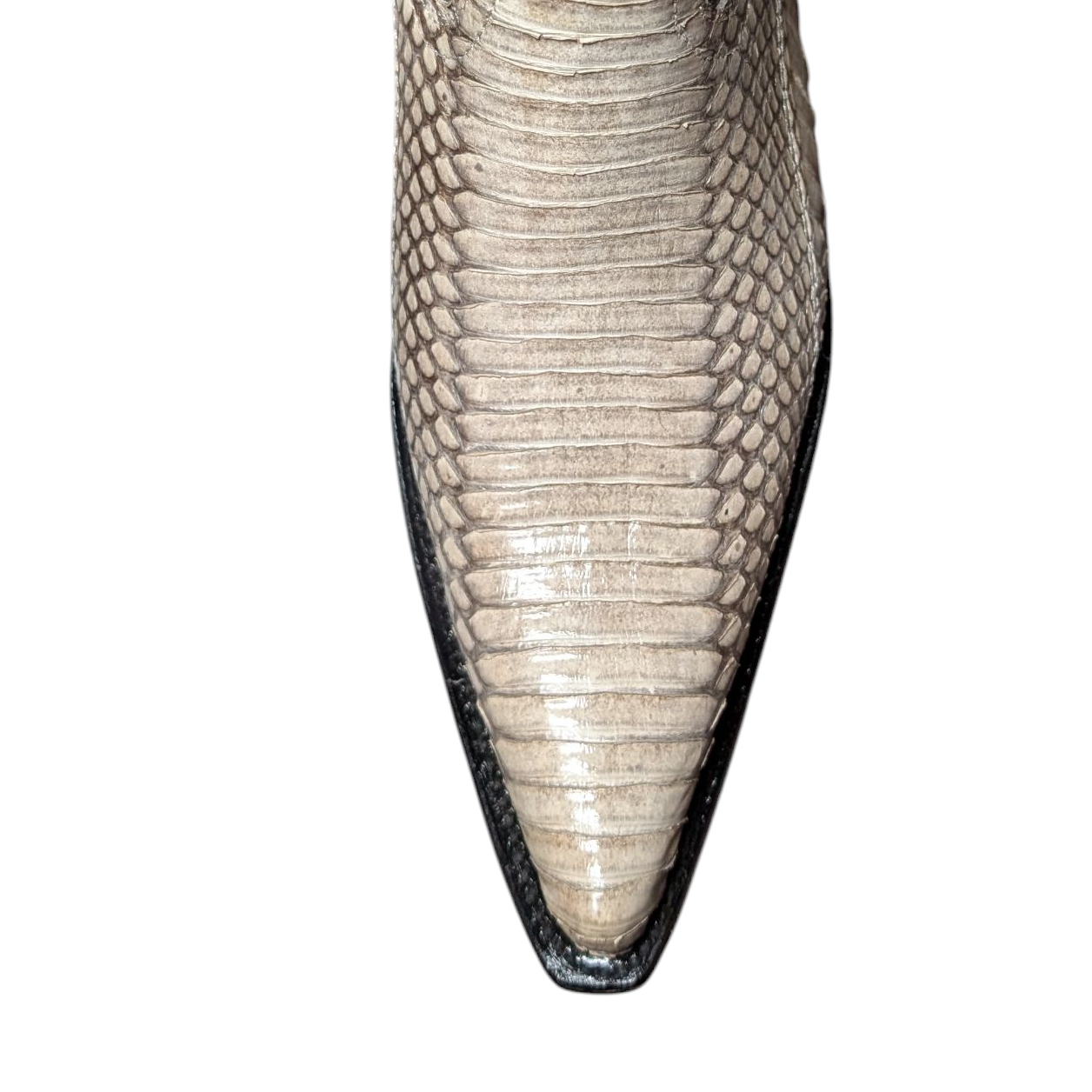 Men's Exotic Leather Cowboy Boots (0092) - 13.5" Python Snake Skin w/ Western Stitching & Pointed Toe