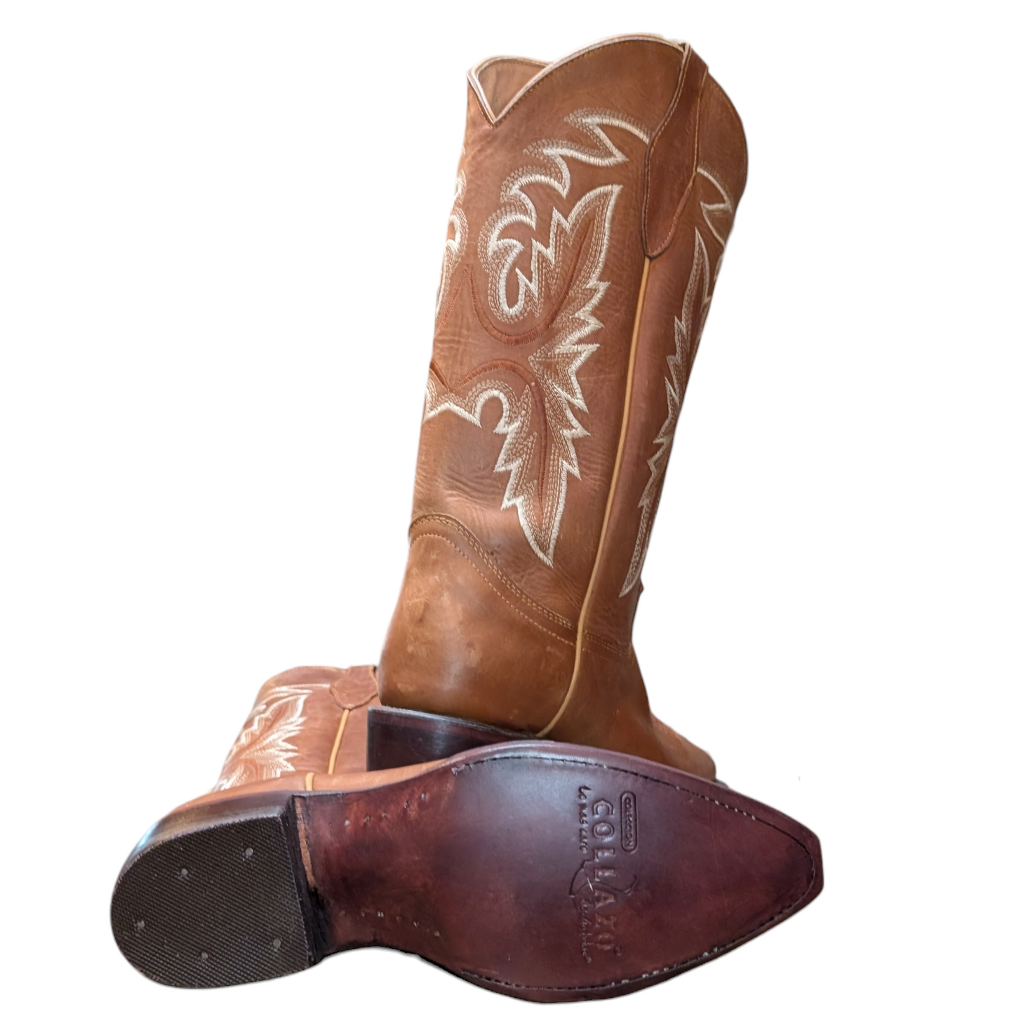 Women's Cowboy Boots (0098) - 15" Tan Brown w/ Round Toe
