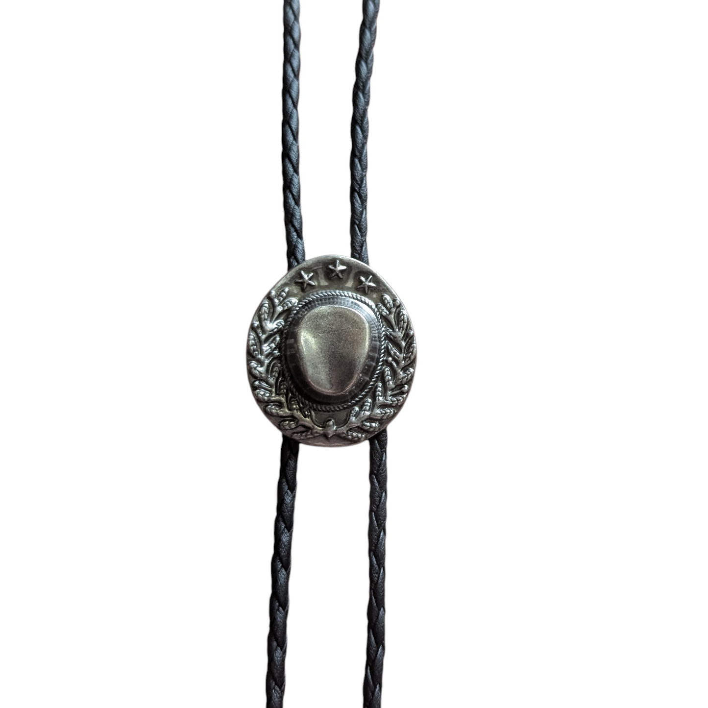 Western Bolo Tie (0041) - Silver Cowboy Hat