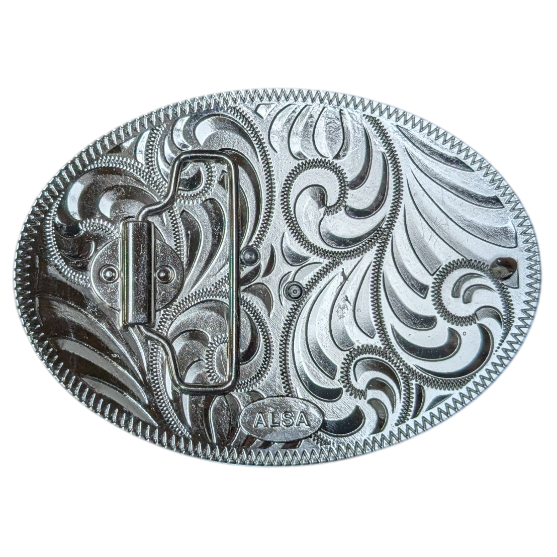 Western Buckle (0059) - Silver w/ Gold Bull Rider