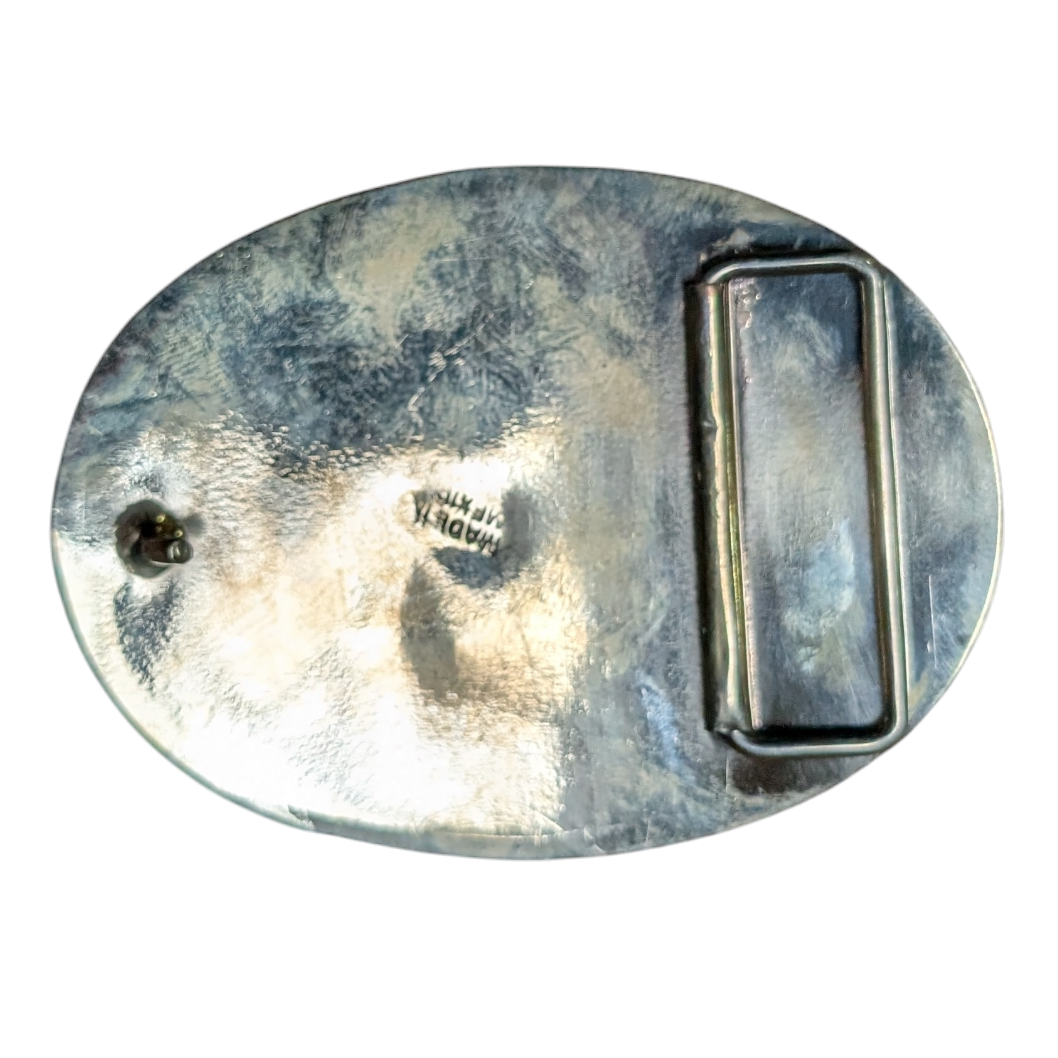 Premium Western Buckle (0058) - Blue w/ Genuine Scorpion