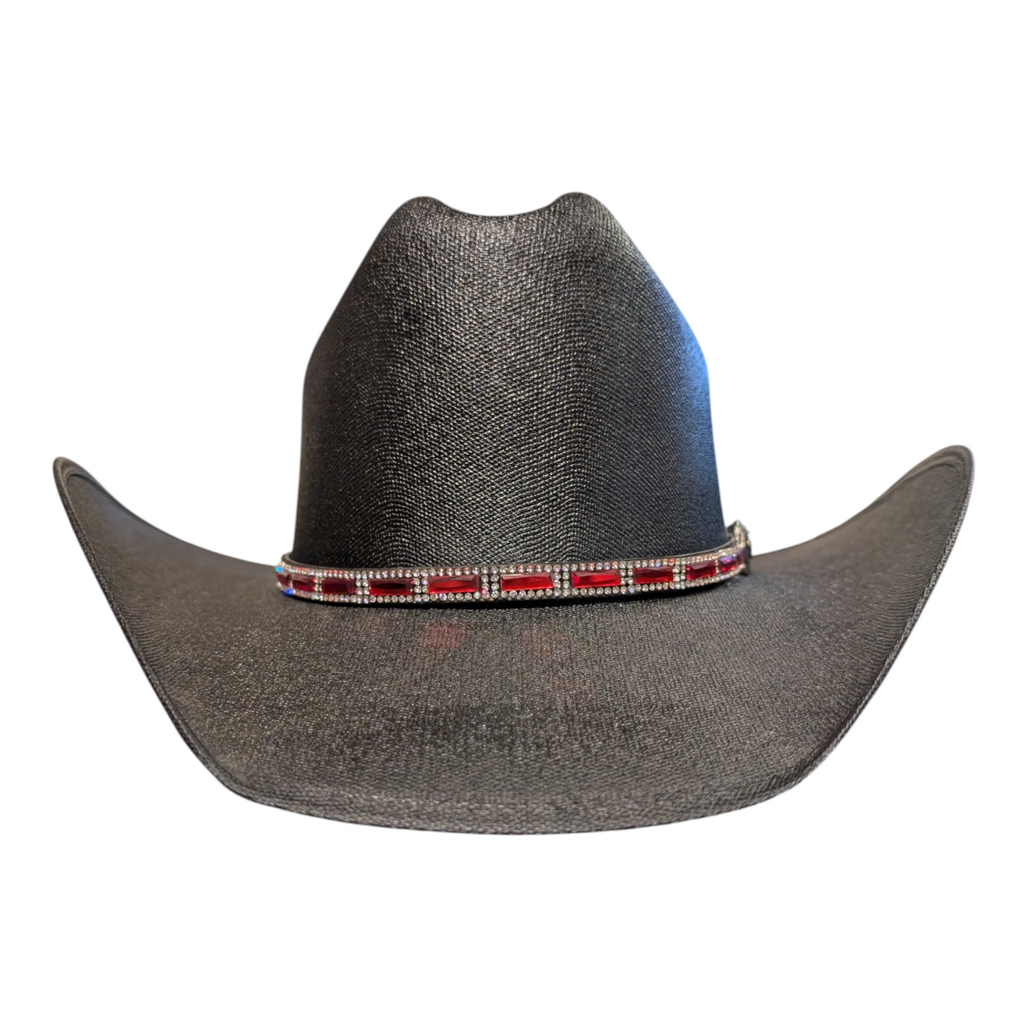 Hat Band (0006) Silver & Red Rhinestones