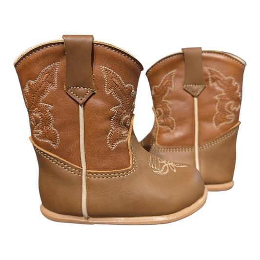 Baby Cowboy Boots (0002) - 5" Two-Tone Brown