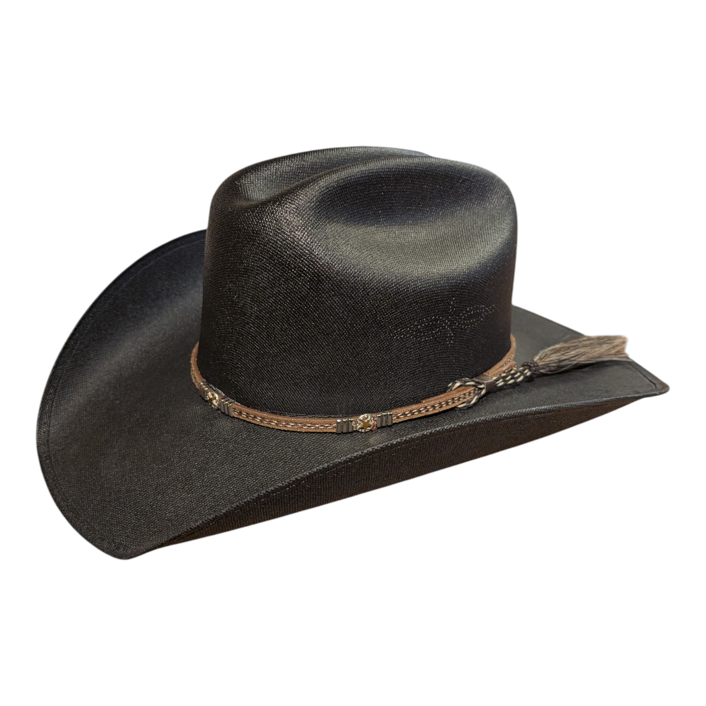 Hat Band (0013) Brown with Star and Horse Hair Tassel