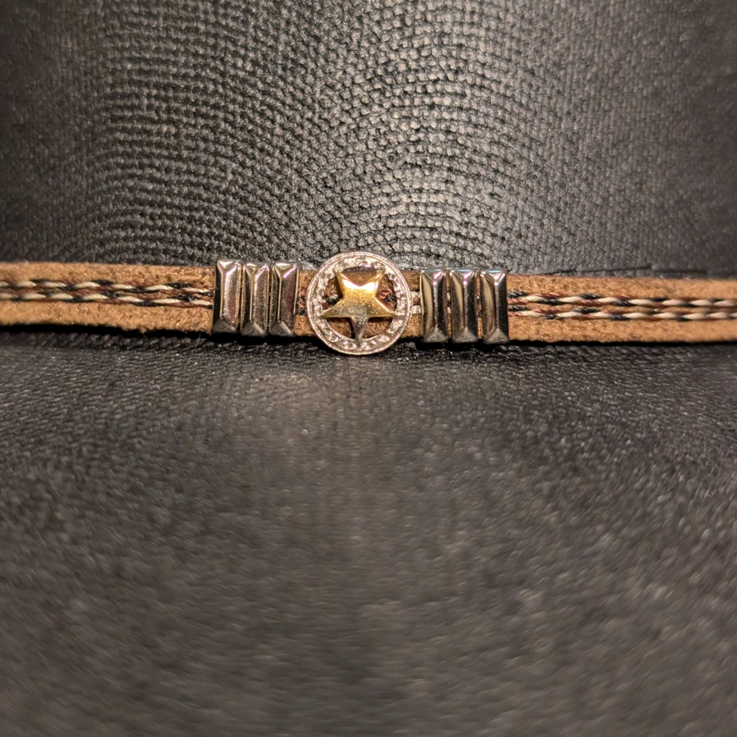Hat Band (0013) Brown with Star and Horse Hair Tassel
