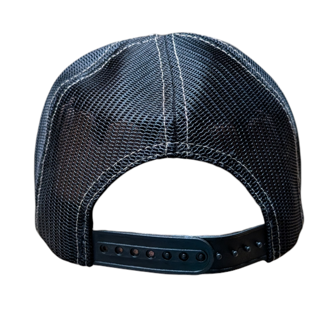 Western Cap (0002) - Beige & Black Mesh w/ Longhorn Stitching