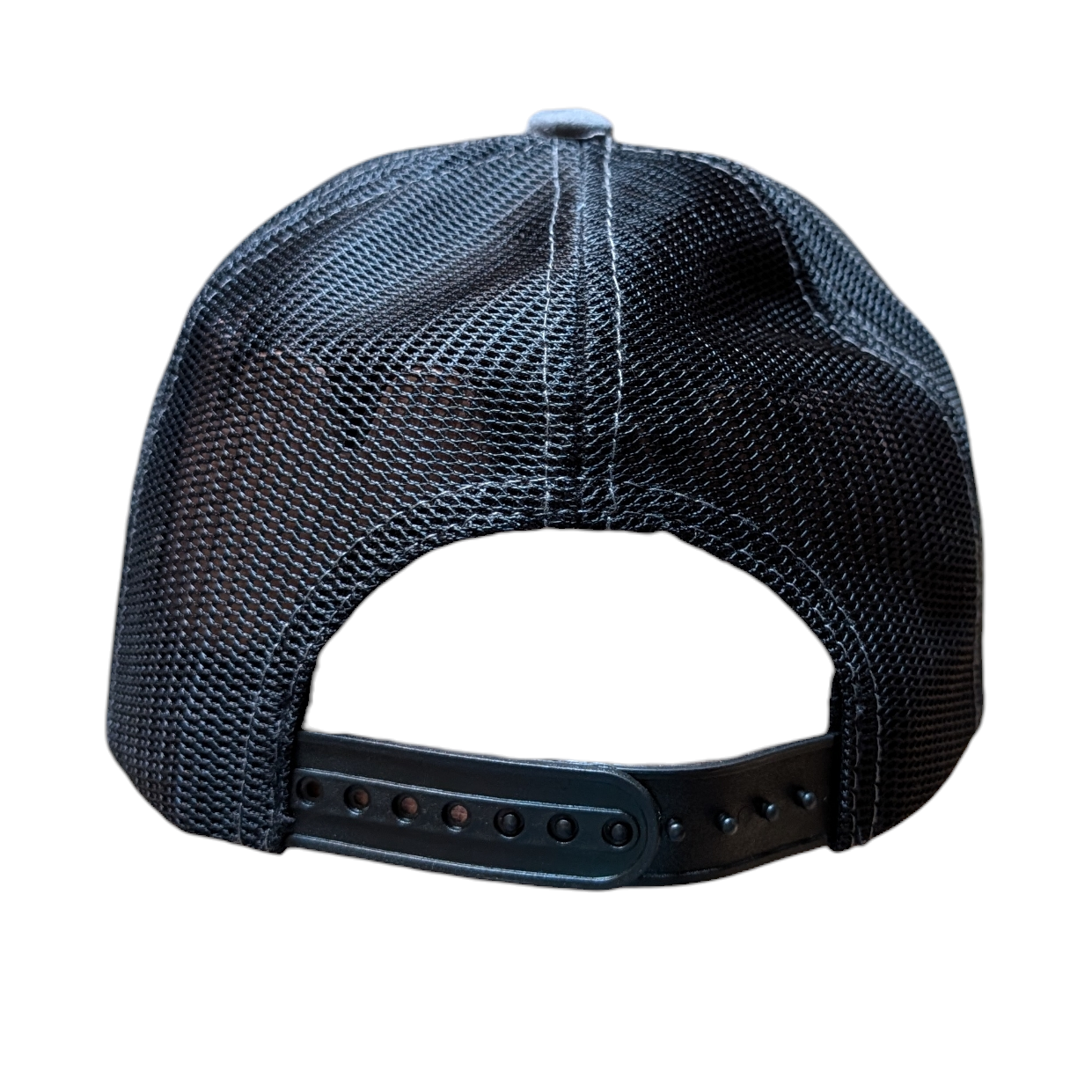 Western Cap (0003) - Grey & Black Mesh w/ Longhorn Stitching