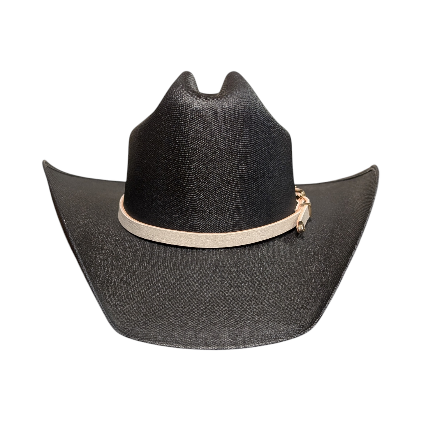 Hat Band (0017) Light Grey Leather & Double Buckle
