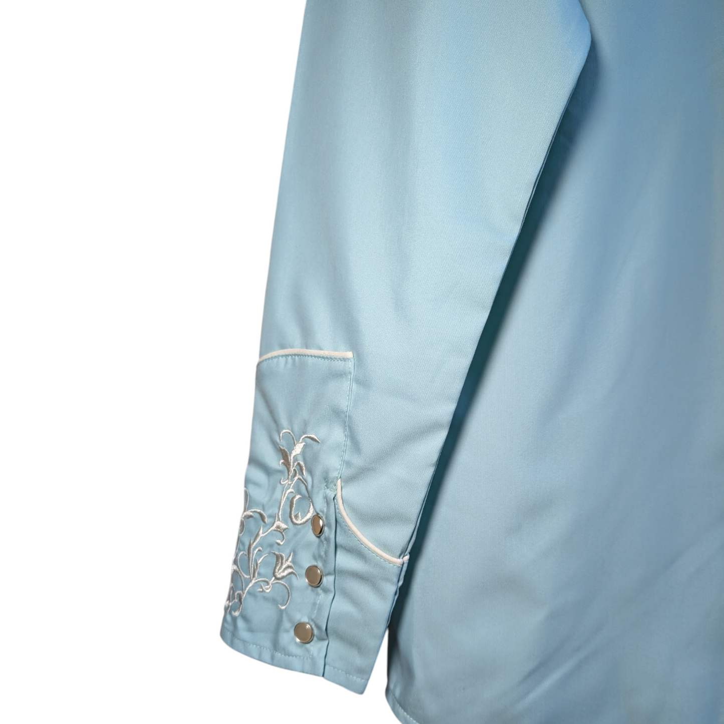 Western Shirt (0021) - Duck Egg Blue w/ Western Stitching