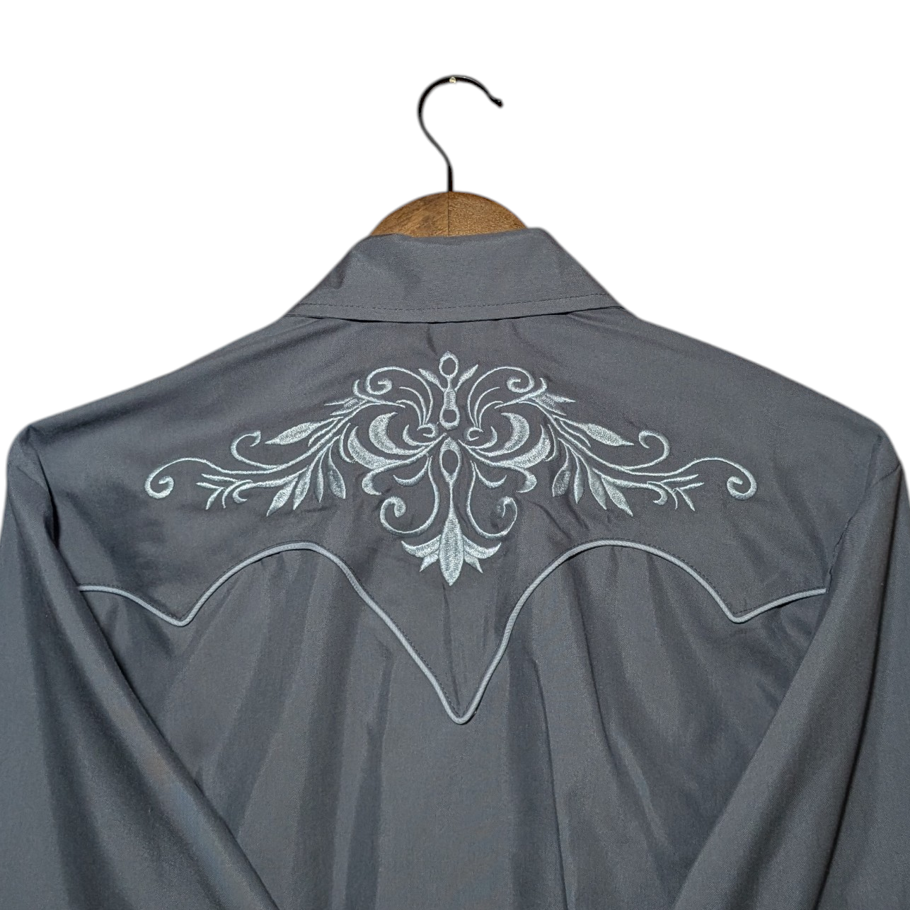 Western Shirt (0029) - Grey w/ Western Embroidery