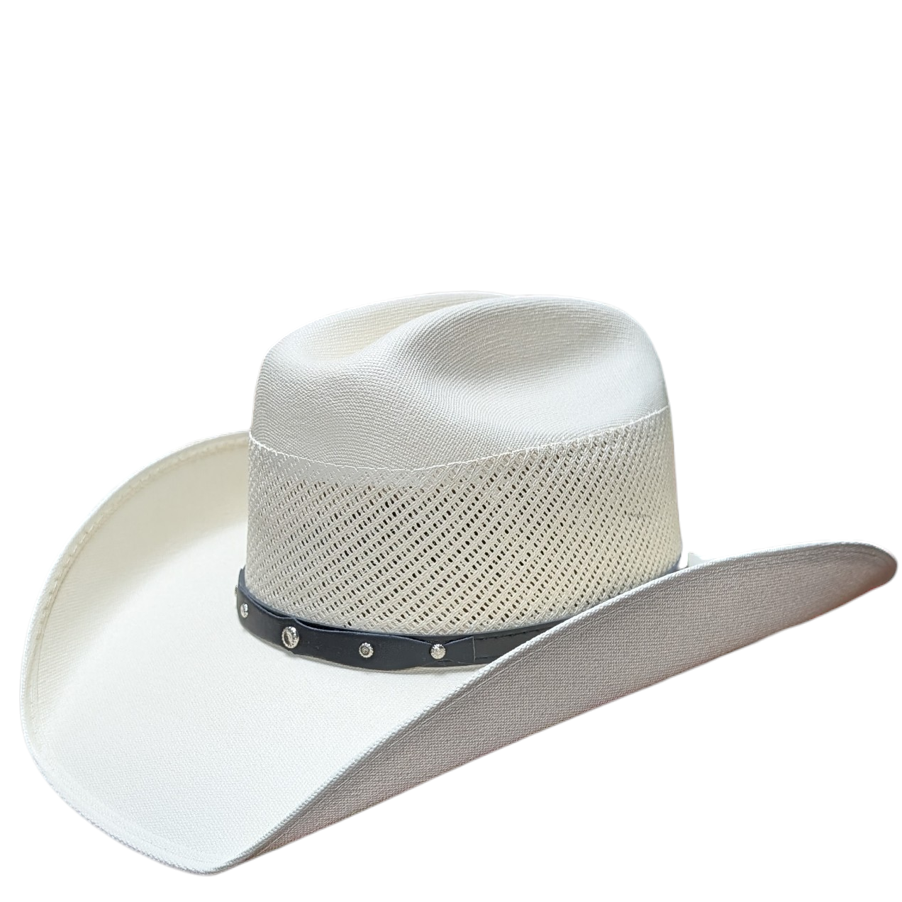 Ivory Straw Cowboy Hat w/ Black Band - Vented
