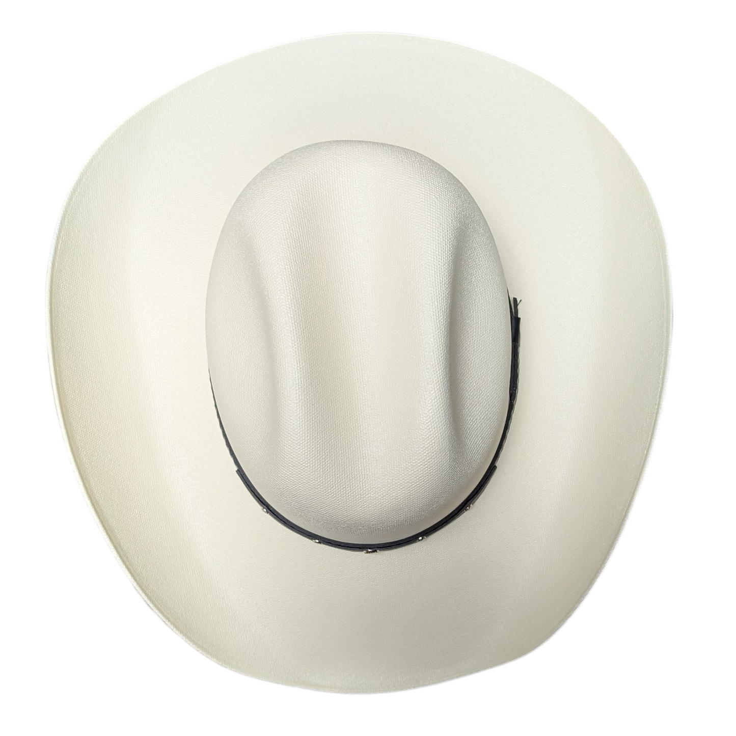 Classic Round Crown Ivory Straw Hat - Dark Brown Band
