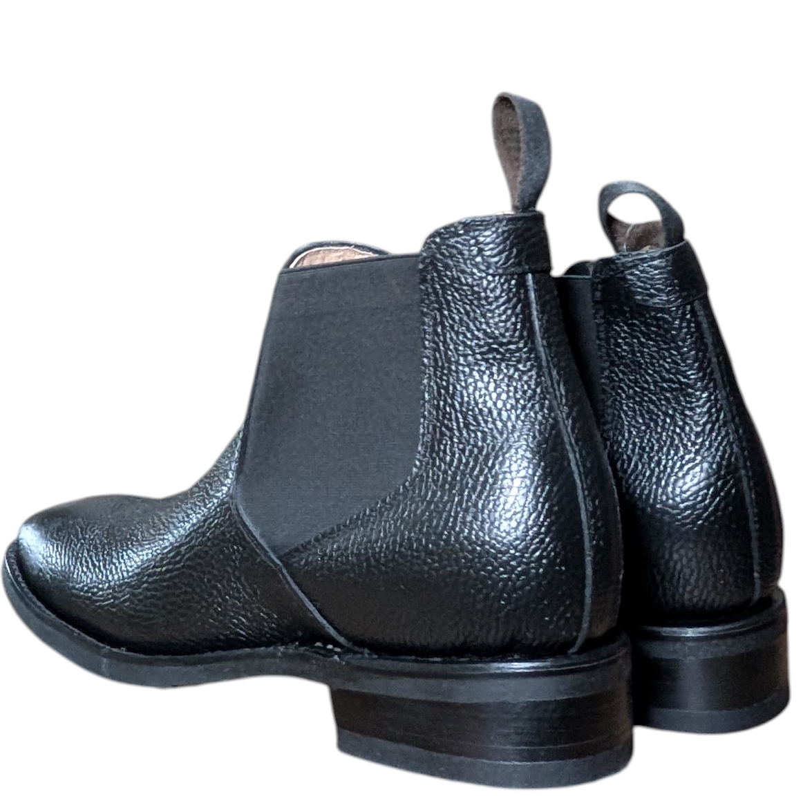 Western Ankle Boots (0098) - 7" Black Leather w/ Square Toe