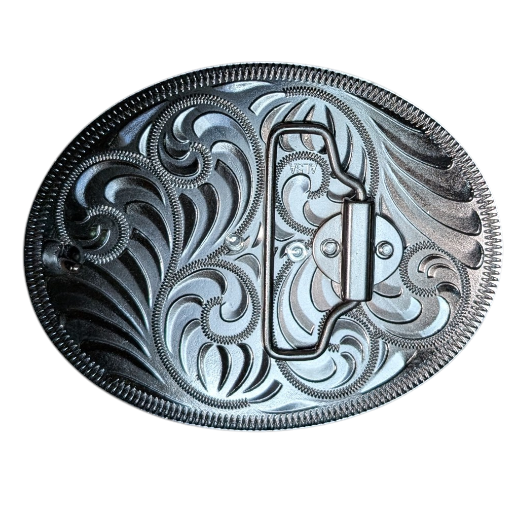 Western Buckle (0070) - Mixed Metal Galloping Horse