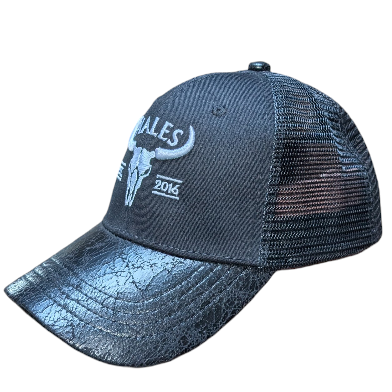 Western Cap (0008) - Black w/ White Embroidery