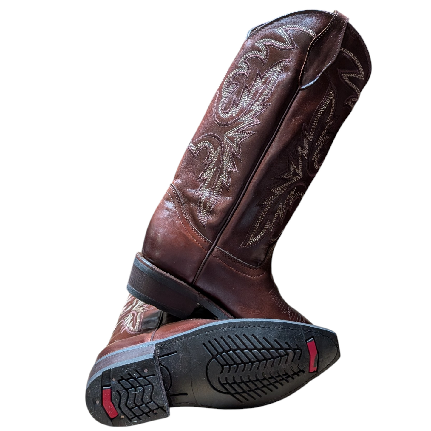 Cowboy Boots (0124) - 15" Dark Chocolate Brown Leather w/ Snip Toe
