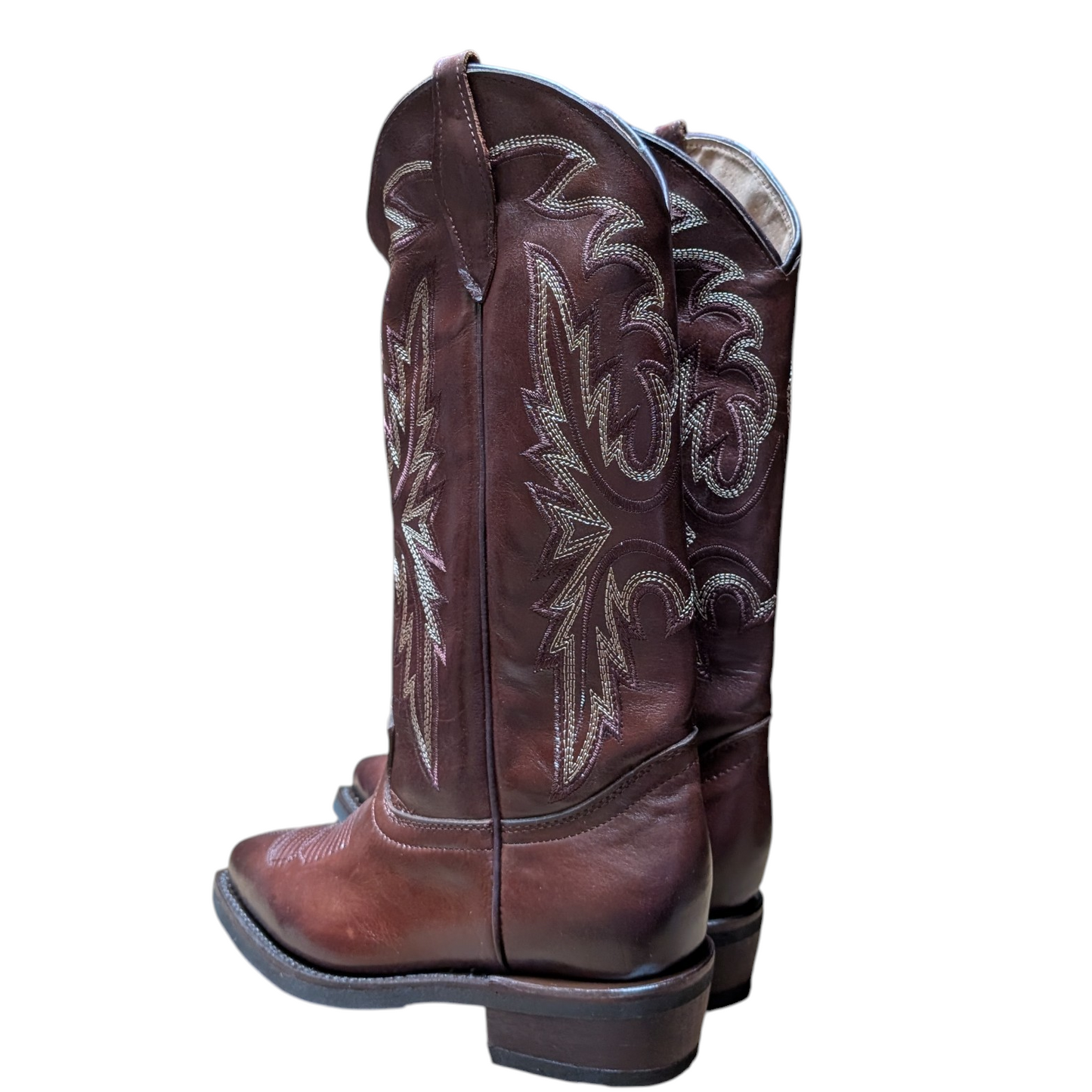 Cowboy Boots (0124) - 15" Dark Chocolate Brown Leather w/ Snip Toe