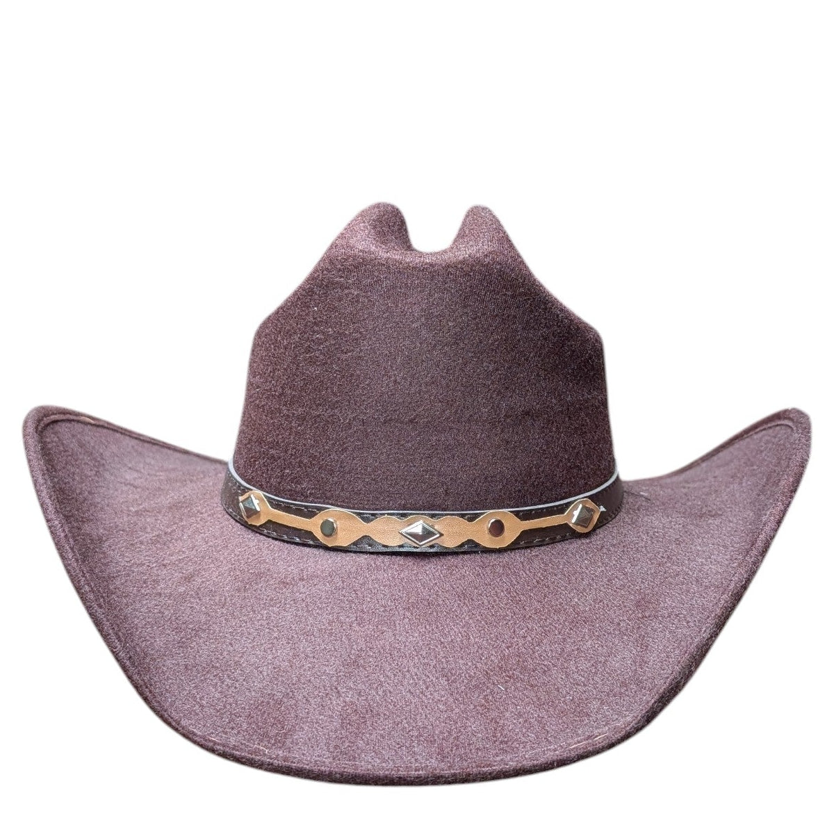 Rodeo Dark Brown Felt Cowboy Hat w/ Two-Tone Band
