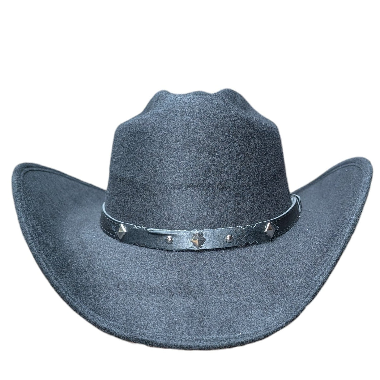 Black Felt Diamond Crease Cowboy Hat