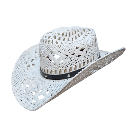 White Straw Cowboy Hat
