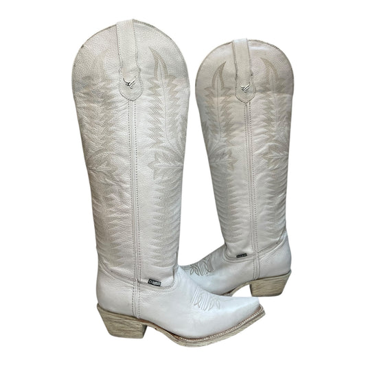 Women's Cowboy Boots (0036) - 20.5" Knee High White with J Toe