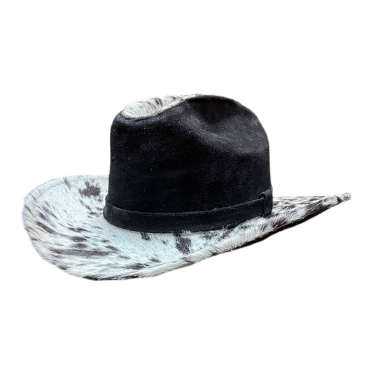 Genuine Cowhide Hat - Black & White
