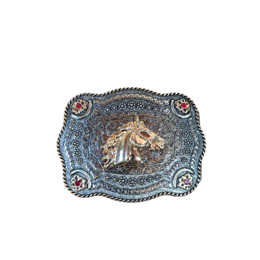 Western Rhinestone Horse Head Belt Buckle (0001)