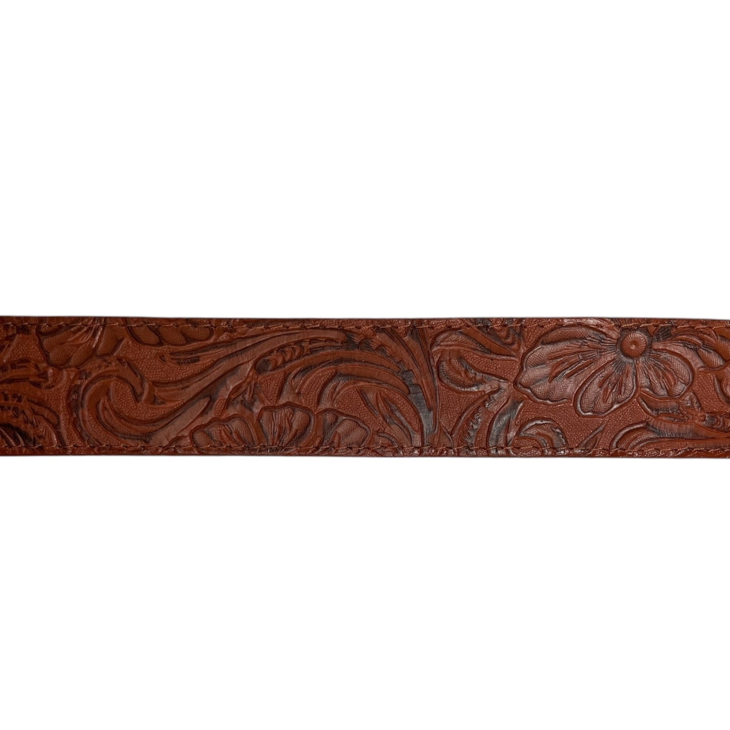 Western Leather Belt - Engraved Floral with Premium Engraved Buckle (0007)