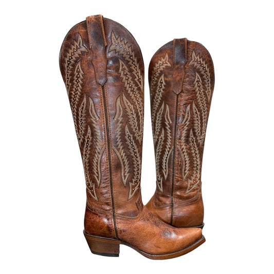 Women's Cowboy Boots (0020) - 20" Knee High Leather Snip Toe
