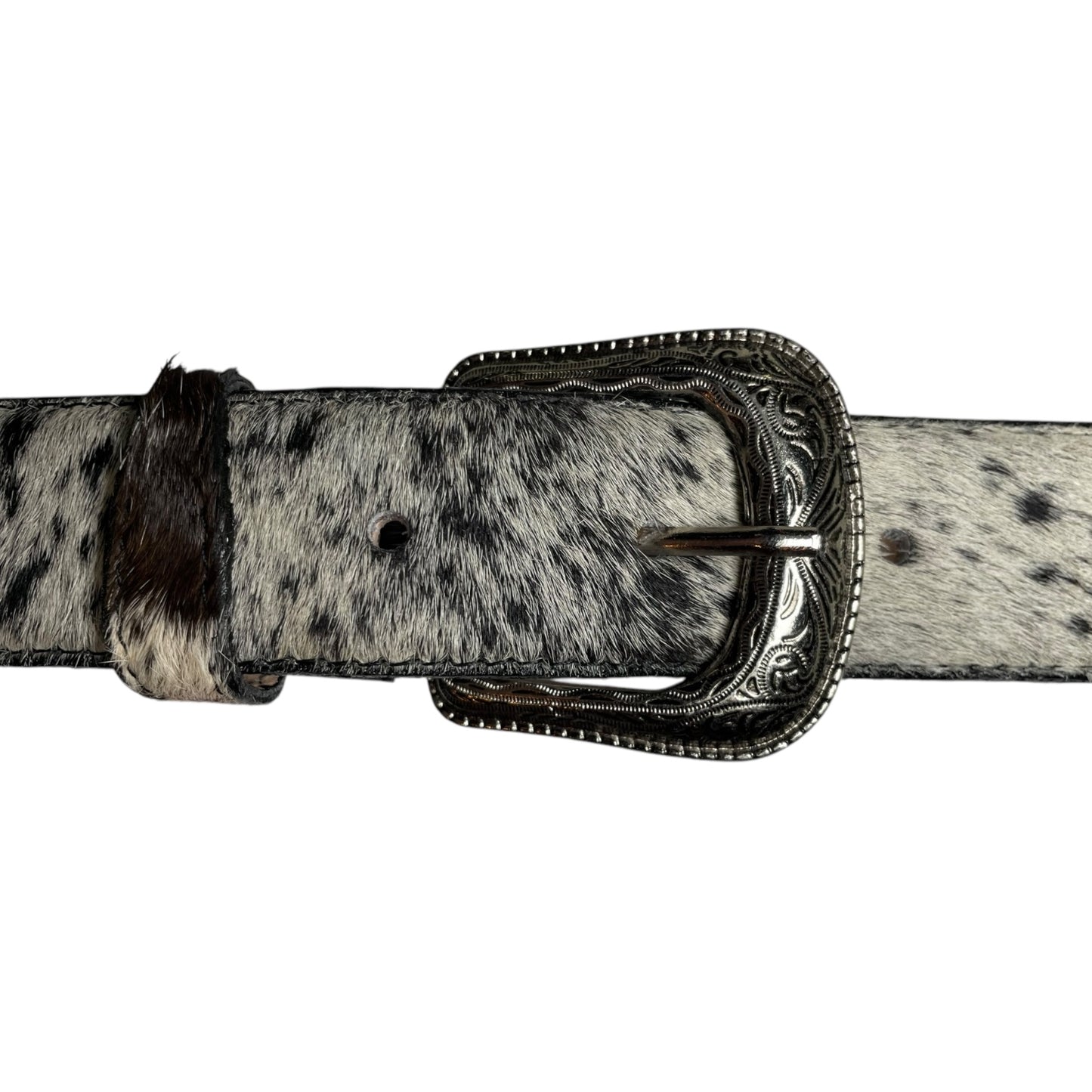 Cowhide Western Belt with Engraved Buckle (0009)