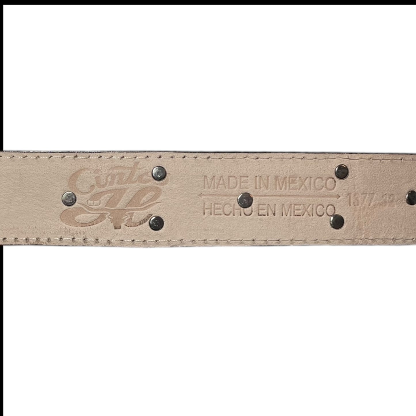 Cowhide Western Belt with Engraved Buckle (0009)