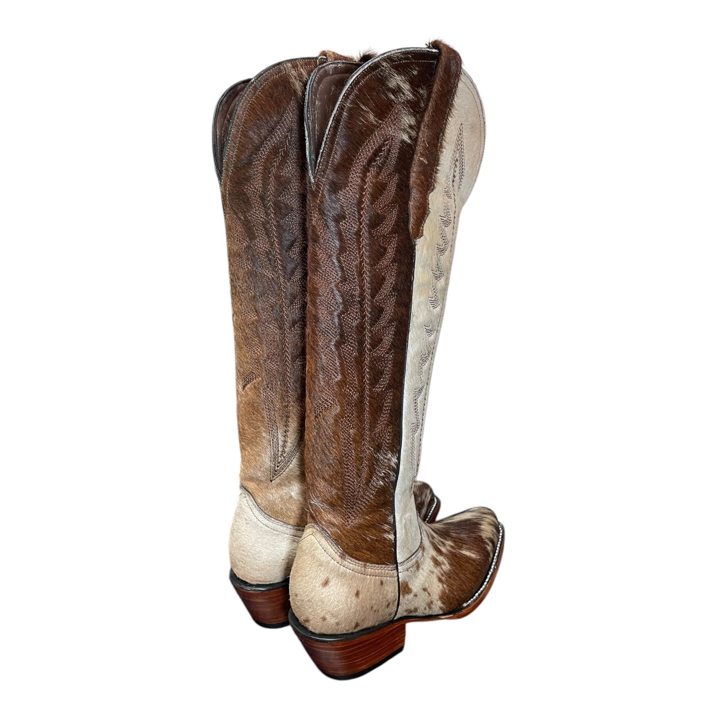 Women's Cowboy Boots (0019) - 20" Knee High Cowhide Round Toe