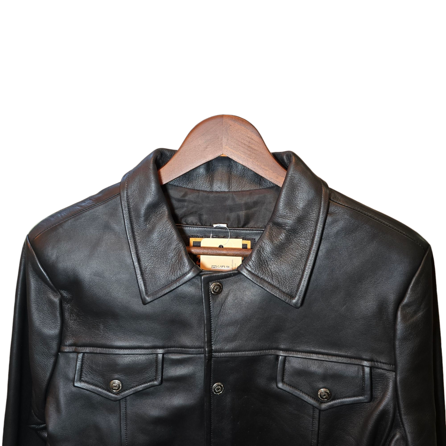 Cropped Black Leather Jacket 0005 (Size 37-39)
