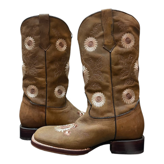 Women's Cowboy Boots (0022) - 14" Square Toe Beige