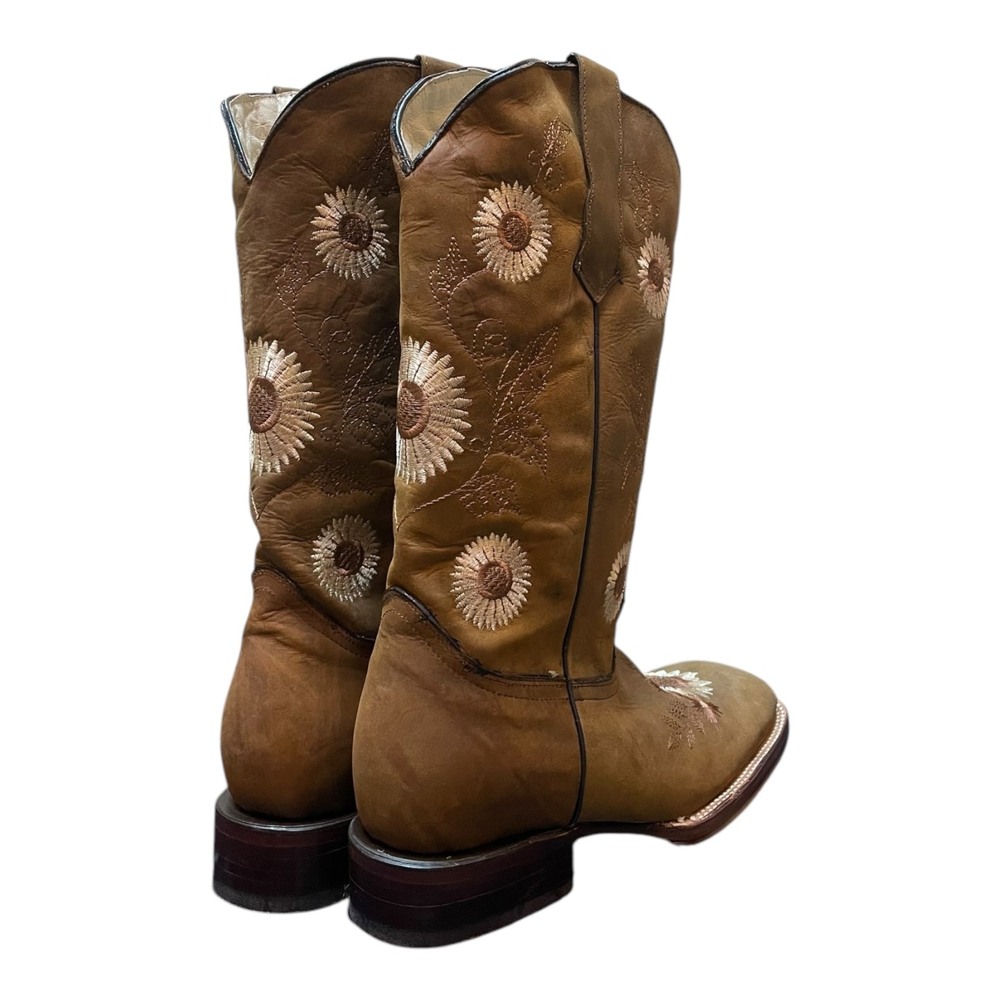 Women's Cowboy Boots (0022) - 14" Square Toe Beige