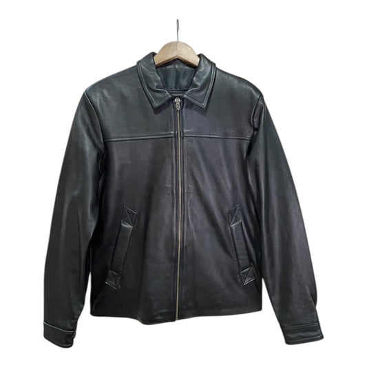 Classic Black Leather Jacket 0002 (Size 42)