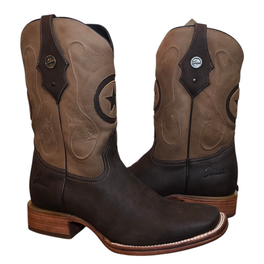 Men's Cowboy Boots (0006) - 13" Square Toe Dark Brown Lone Star