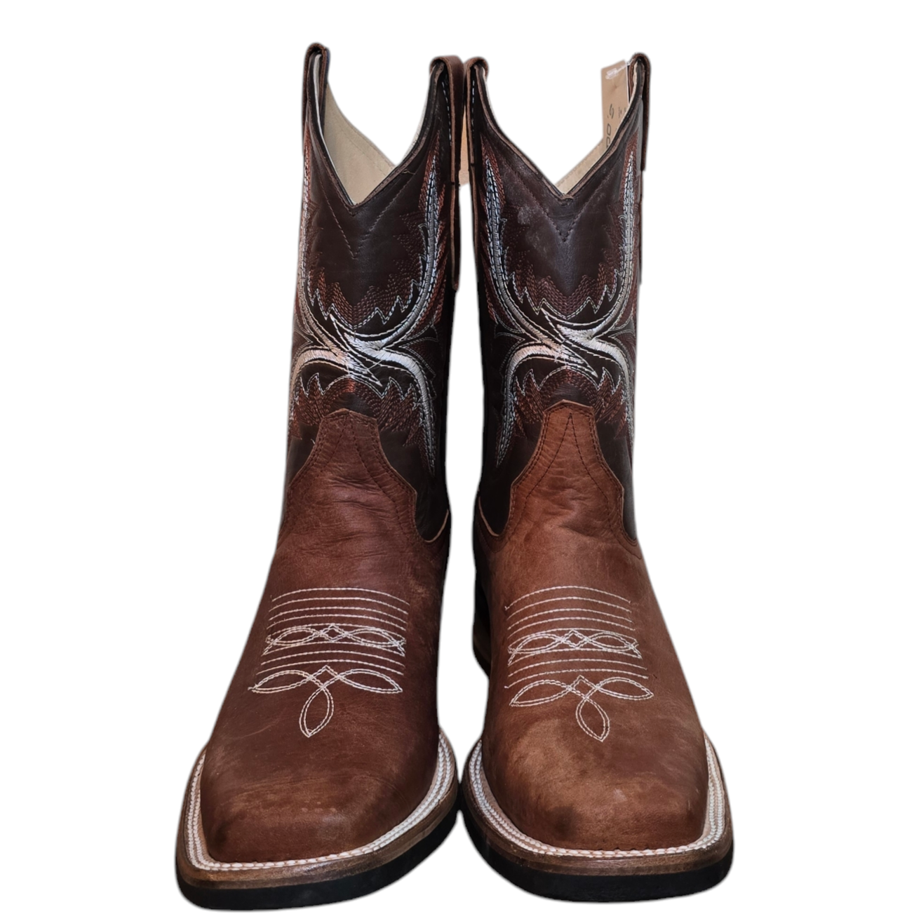 Men's Cowboy Boots (0008) - 12½" Square Toe Tan Leather