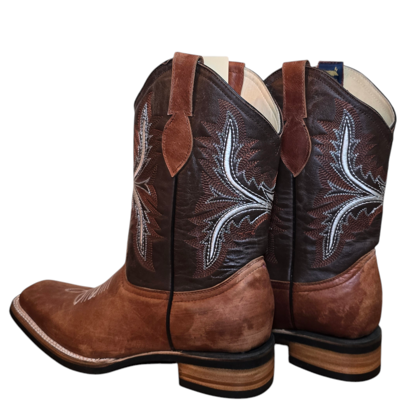 Men's Cowboy Boots (0008) - 12½" Square Toe Tan Leather