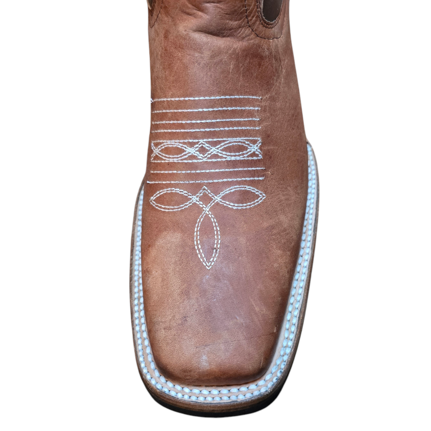 Men's Cowboy Boots (0008) - 12½" Square Toe Tan Leather