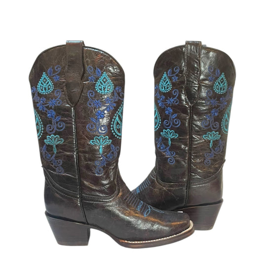 Women's Cowboy Boots (0023) - 14" Seven Toe Rustic Black
