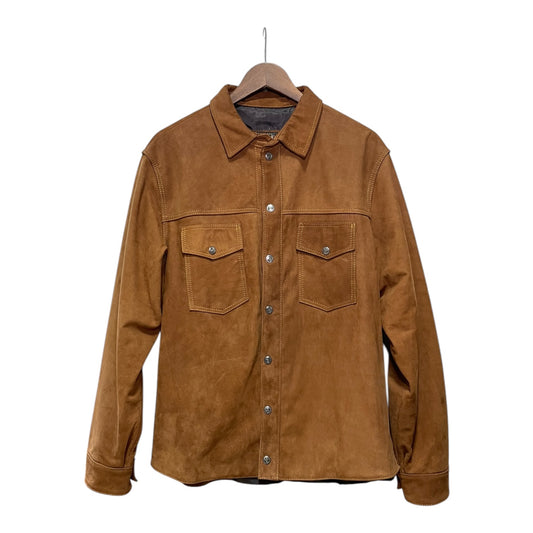 Classic Tan Suede Leather Shirt Jacket 0003 (Size 44)