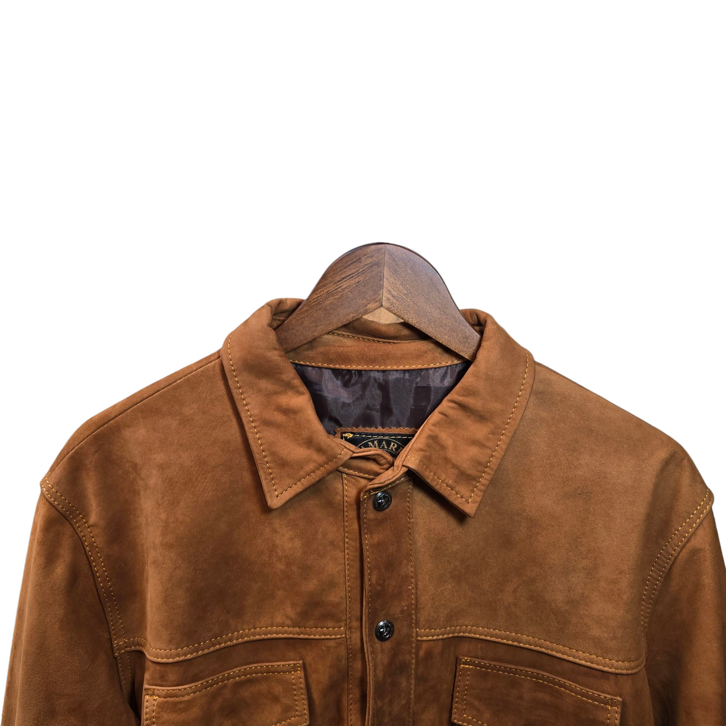 Classic Tan Suede Leather Shirt Jacket 0003 (Size 44)