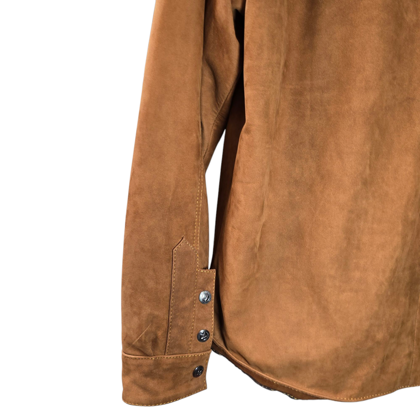 Classic Tan Suede Leather Shirt Jacket 0003 (Size 44)
