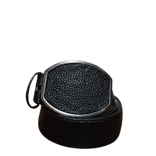 Black Western Belt - Top Grain Genuine Leather (0004)