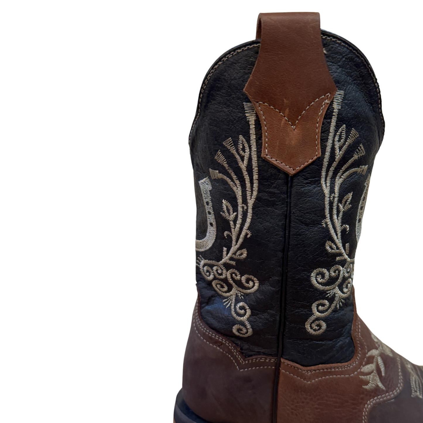 Women's Cowboy Boots (0009) - 11 " Square Toe Two-tone Brown