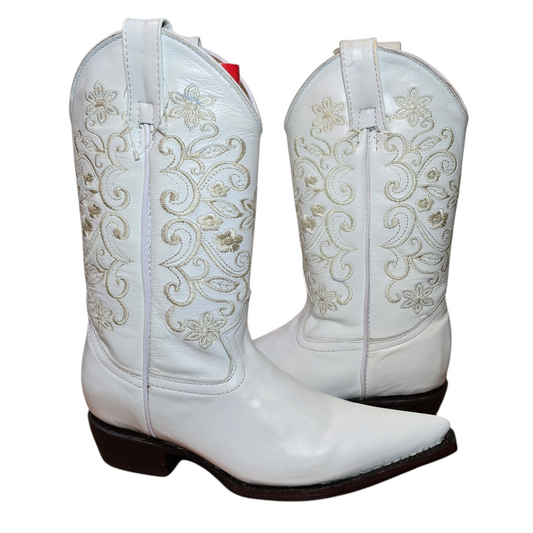 Women's Cowboy Boots (0016) - 13" Pointed Toe White